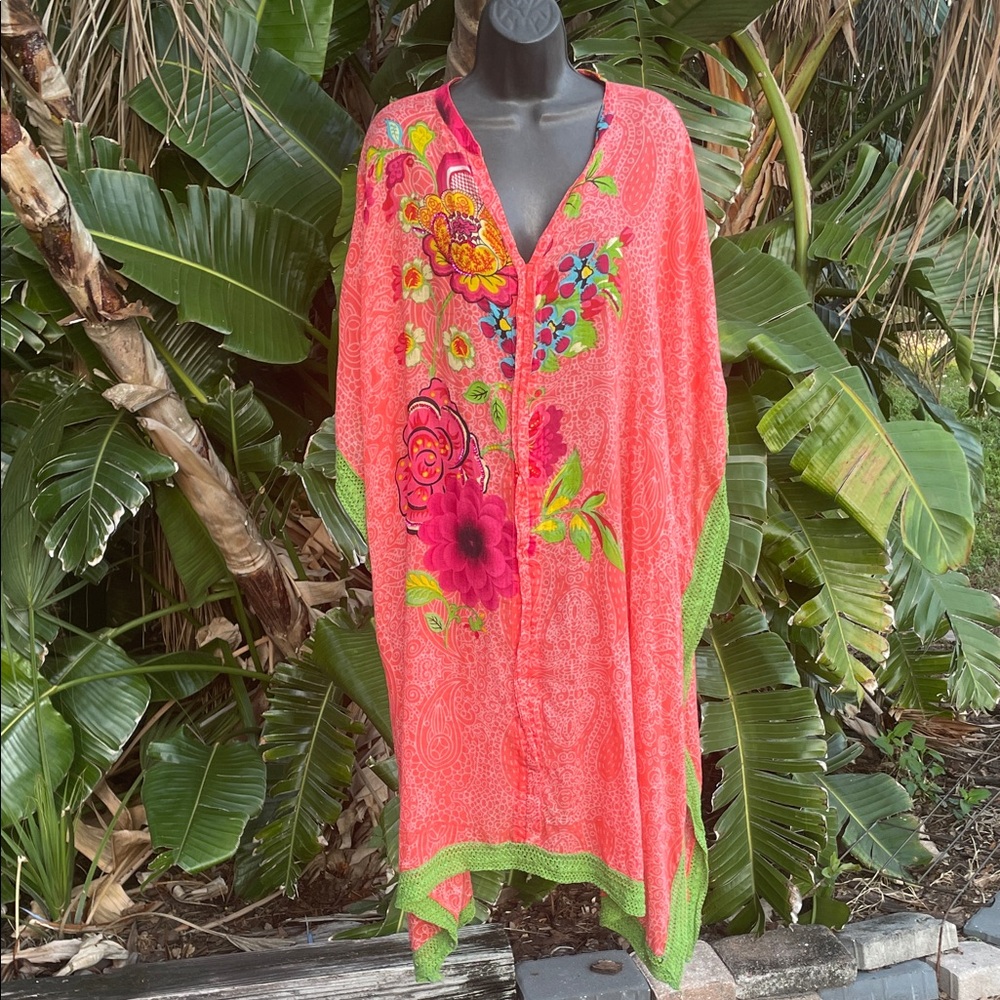Syria, cotton and crochet and sequin cover-up calf tan